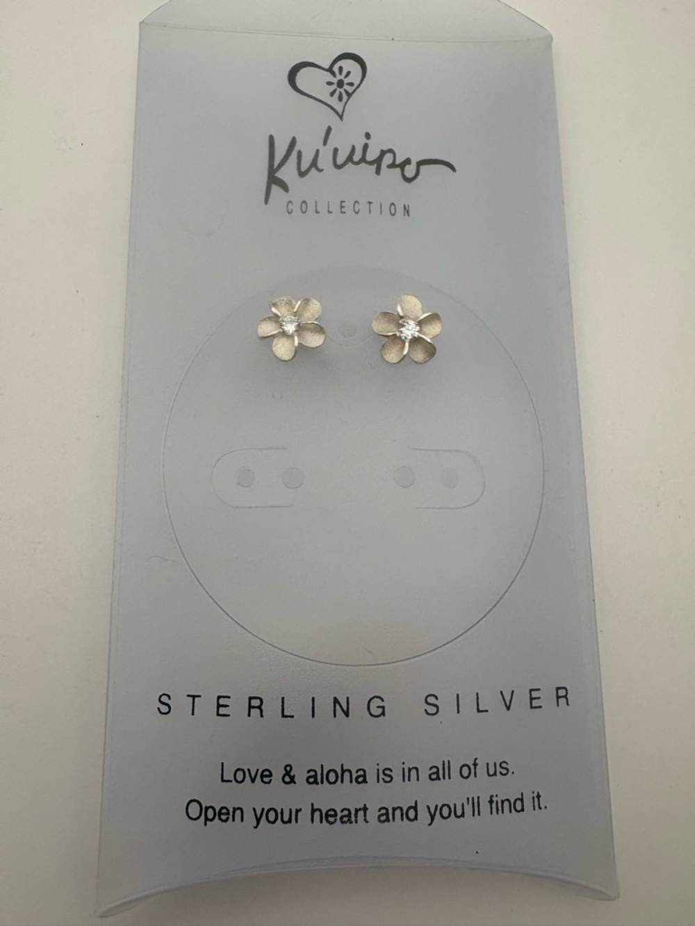 Kuuipo Collection Sterling Silver Plumeria Flower Stud Earrings